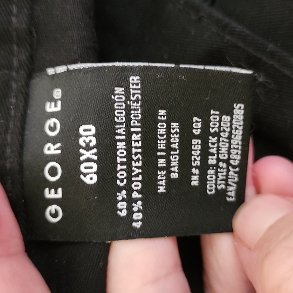 George Men’s Black Dress Pants Big & Short 60x30 Work Career Office EUC - Picture 7 of 8